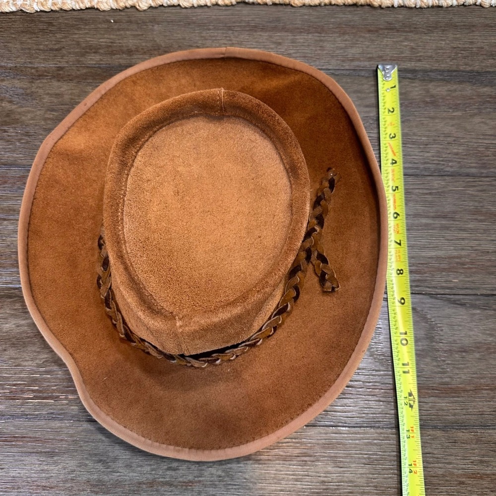 VTG Skully's by Henschel St. Louis Brown Suede Leather Cowboy Hat Large USA - Picture 10 of 11